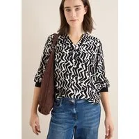 CECIL Druckbluse Print-Bluse mit Tape und grafischem Muster