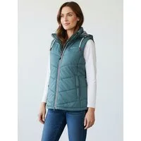 Dry Fashion Steppweste Rügen Damen Weste gesteppt Kapuze - Outdoor Damenweste Windabweisend Kapuze verstellbar & abnehmbar, 2-Wege-Reißverschluss, Seitentaschen