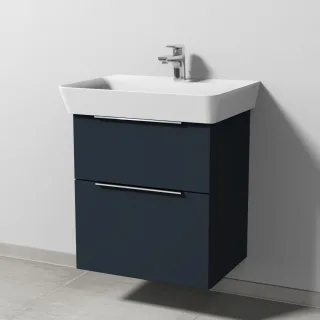 Sanipa 3way Waschtischunterbau zu Ideal Standard Connect Air Cube Waschtisch mit 2 Auszügen, Marine- UP6481R