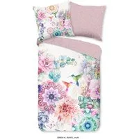 hip Wendebettwäsche Isaye, Satin, 2 teilig, Mako-Satin, 135x200, Reißverschluss, Wendeoptik, Mandala, Blumen, Lila