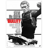 Posterlounge Wandbild Bullitt, Vintage Entertainment Collection, erhältlich als Poster, Leinwandbild, Wandsticker oder Acrylglasbild