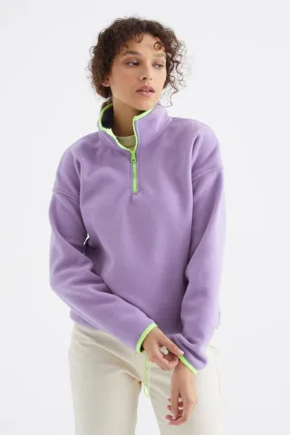 Übergroßer Plüsch-Half-Zip-Pullover