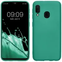 kwmobile Handyhülle Handyhülle für Samsung Galaxy A20e Hülle, Silikon Case metallisch schimmernd - Schutzhülle Cover