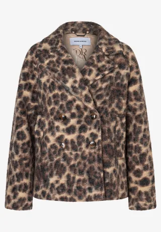 MORE & MORE - Jacke mit Leo-Muster beige - Gr. - 42