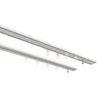 OTTO home Gardinenschiene Tanbul, 2-läufig, Fixmaß, mit Bohren, verschraubt, Aluminium