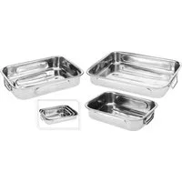 Koopman Auflaufform Bräter Edelstahl 3 Tlg. Set, Edelstahl, (3-St), 3tlg, Tragegriffe, Edelstahl, 3 Größen, Kochen