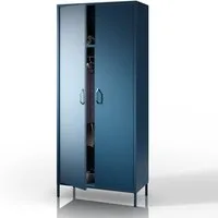 Jan Nowak Kleiderschrank FLAVIO Kleiderschrank Metall Stahl 80x185x45cm 3 Zonen Sparkling (Stahl 0,6mm, 40kg pro Zone, Magnete Silikonpads, Wandmontage) Brilliance Beine regulierbar Wohnzimmer Schlafzimmer