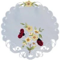 texpot Tischdecke Tischläufer Stickerei Marienkäfer Ostern Frühling (1-tlg)