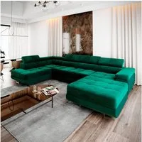 Masseno Ecksofa CASONE mit Schlaffunktion U-Form, Sofa mit Bettkasten
