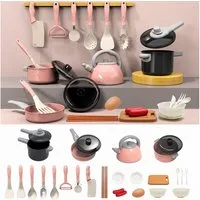 Zaewry Kinder-Küchenset 61-teiliges Kinderküchen Zubehör, BBQ-Simulationsspiel für kinder, (28-tlg), Rollenspiel Küchenzubehör,Kunststoff, Lernspielzeug