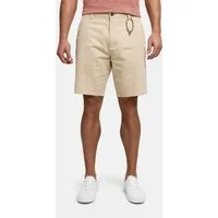 Indicode Chinoshorts Herren INMelio Chino Shorts Sommerhose aus Baumwoll-Leinen-Mix mit Rope-Detail