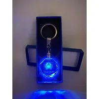 Stelby Schlüsselanhänger mit Gravur Schlüsselanhänger LED Sternzeichen aus Glas mit Farbwechsel (inkl. Geschenkbox), Farbwechsel, transparent, modernes Design