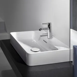 LAUFEN Aufsatz-Waschtisch Val 420x750x155, 1 Hahnloch, ohne Überlauf, geschliffen weiss matt H8162857571111