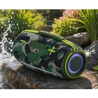 JTC-24 Bluetooth Outdoor Lautsprecher CamoBeat20 Bluetooth-Lautsprecher (20 W, 20 Watt, Bluetooth, AUX, microSD, USB, TWS, RGB Beleuchtung, IPX6)