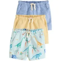 Next Shorts Shorts aus Leinenmischung im 3er-Pack (3-tlg)