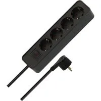 Brennenstuhl Steckdosenleiste 4-fach mit Schalter, Flachstecker und 1,4m Kabel Steckdosenleiste 4-fach (Kabellänge 1.4 m)