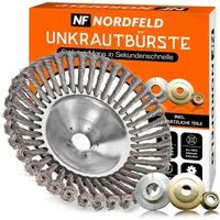 NORDFELD Benzin-Motorsense Unkrautbürste Freischneider 25,4 mm, Wildkrautbürste für Motorsense, Freischneider, Motorsense