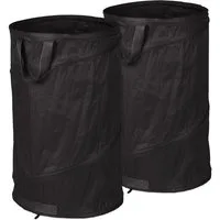 relaxdays Gartensack 2er Set Pop Up Laubsack 120 L schwarz