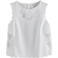 Next Blusentop Ärmelloses Trägertop mit Blumen-Cutout (1-tlg)