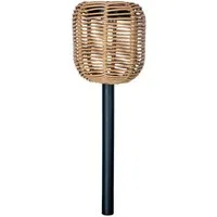Luxform Gartenleuchte Luxform Stake Light Rattan, LED fest integriert, Warmweiß, LED-Gartenleuchte, inkl. Fernbedienung, Timerfunktion, aus Kunststoff