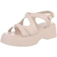 Ital-Design Bequeme Sandalen mit Absatz für Damen im trendigen Design Plateausandaletten (89852482) Blockabsatz Sandalen & Sandaletten in Beige