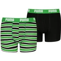 PUMA Boxershorts PUMA BOYS EVERYDAY STRIPED BOXERS (2er Pack) ohne Eingriff, mit elastischem Logobund