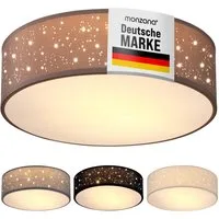 monzana Deckenleuchte, 38 cm, Sternenhimmel Rund Stoffschirm 38 cm 2-Flammig E27 Modern