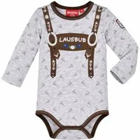 BONDI Langarmshirt BONDI Baby Langarm Body 'Lausbub' 91582, Grey Mel