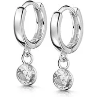 Firetti Paar Creolen Schmuck Geschenk Silber 925 Glitzer Ohrschmuck Geschenk, Made in Germany - mit Zirkonia (synth)