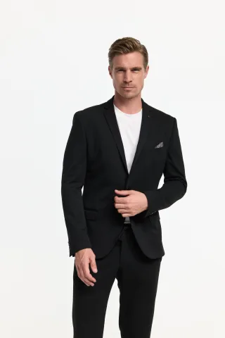 zuitable - Jersey Sakko DiNorris schwarz - Gr. - 52