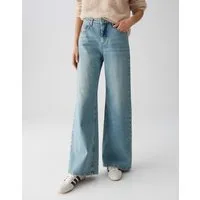 OPUS Palazzohose MINAH PALAZZO URBAN aus Dry Indigo® Mid Rise sehr weiter Beinverlauf, fester Griff, leicht elastischer Stoff