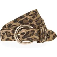 Tamaris Ledergürtel "Cecilia Gold" Florales Muster im Metallic-Design oder Animal-Look, 3 cm breit