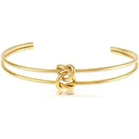 Made by Nami Armreif Set Gold Damen aus Chirurgischem Edelstahl 316 verknotete Herzen, Größenverstellbar Hypoallergen Wasserfester Schmuck für Frauen