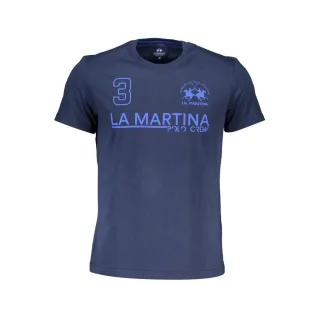 La Martina Blaues Baumwolle Herren T-Shirt