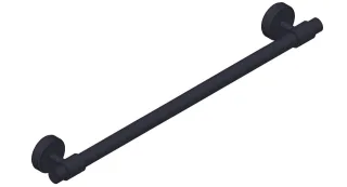 Giese Badetuchhalter rund L = 495 mm mit Magnetbefestigung schwarz matt für Heizkörper, 34065-14 34065-14