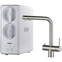 AORA Wasserhahn-Wasserfilter, Umkehrosmose 8-stufig, tanklos, inkl. NORA Pull-Out Edelstahl