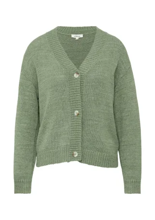 s.Oliver Red Label - Strickjacke im Relaxed Fit grün - Gr. - 42