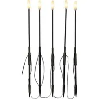 STAR TRADING LED Gartenleuchte Außendekoration Milky, LED fest integriert, Warmweiß, 5 Lichtstäbe in Reihe, 50cm Abstand zwischen den Stäben, LEDs warmweiß