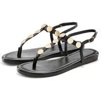 Vivance Sommerschuh, offener Schuh, Sandalette, Sandale mit goldfarbenen Schmuckelementen VEGAN