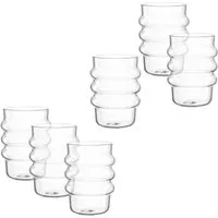 LEONARDO Gläser-Set Trinkglas SOLE, 350 ml, 6er-Set, 6-tlg., Borosilikatglas, mit modernem Bubble-Design