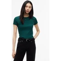 Tommy Jeans Kurzarmshirt TJW SLIM ESSENTIAL RIB SS EXT mit gerippter Struktur