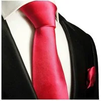 Paul Malone Krawatte Herren Seidenkrawatte Schlips mit Tuch modern uni satin 100% Seide (Set, 2-St., Krawatte mit Einstecktuch) Breit (8cm), pink 505