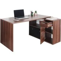RICOO Eckschreibtisch WM083-OW (1-St), Schreibtisch Bürotisch Ecke für Kinder & Erwachsene klein in L Form