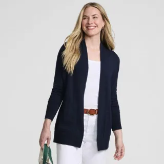 Offener Cardigan für Damen in Petite-Größe, Damen, size: petite, Grau, Baumwolle, by Lands' End