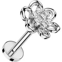 Taffstyle Piercing-Set Heliy Tragus Knorpel Labret Piercing Stecker Kristall Blume Flach (Ohr Tragus Helix Lobe Knorpel Piercing), Piercing Ohr Lippenpiercing Labret Stecker Ohrpiercing Cartilage