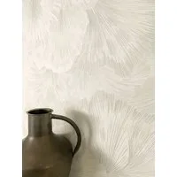 Newroom Vliestapete Neriah Creme Tapete Mustertapete Dschungel,Palmen,Blätter, Creme Tapete Modern Dschungel - Mustertapete Palmenblätter Weiß Tropisch Floral Palmen Blätter für Wohnzimmer Schlafzimmer Küche, Palmenblätter