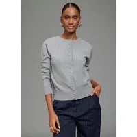 Bruno Banani Cardigan mit markanten Knöpfen figurbetonte Passform, hüftlange Schnittform, mit Rundhalsausschnitt