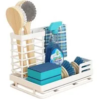 TUWENA Küchenorganizer-Set Spülbecken Organizer, Schwammhalter mit Abflusspfanne