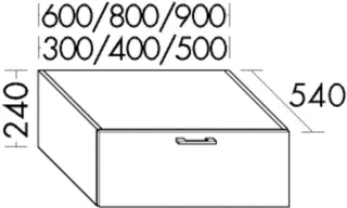 Burgbad Unterschrank System 30 Preisgruppe 2 Echo 240x800x540 Graphit Softmatt, WUSA080F3963 WUSA080F3963