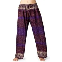 PANASIAM Loungehose orientalische Relaxhose aus 100% Viskose Haremshose weite Wellnesshose alazzohose Muckhose Unisex Strandhose Spa-Hose für Freizeit Festival
